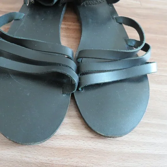ANCIENT GREEK SANDALS Ikaria Wing Open Toe Sandals in Black Leather Size US 11 - Picture 5 of 13